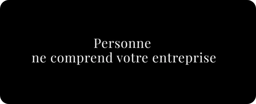 Personne ne comprend votre entreprise